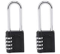 Ujjdwiurgh Paquet de 2 à Combinaison ExtéRieure Longue Manille de Verrouillage 6.5Cm Manille éTanche 4 Chiffres Serrure à Combinaison RéInitialisable