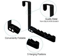 Ujjdwiurgh Paquet de 2 Crochets de Porte, Support de Séchage Robuste et Pliable pour Vêtements, Manteaux et Serviettes, Noir