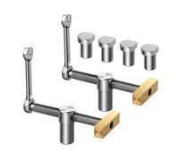 Ujjdwiurgh Paquet de 2 Pinces à Trou pour Chien de 3/4 Pouces, Pince à Chien pour Banc en Argent avec 4 Paquets de Pinces pour Chien en Acier Inoxydable et Laiton, Outils de Travail Du Bois 19mm