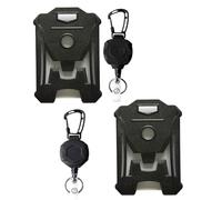Ujjdwiurgh Paquet de 2 Porte-Badges Rétractables, Porte-Clés à Bobine de Badge Robuste avec Porte-Carte D'Identité, Porte-Clés à Lanière Rétractable