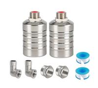 Ujjdwiurgh Paquet de 2 Vannes à Flotteur de Réservoir D'Eau D'Arrêt de Remplissage Automatique de 1/2 Pouces 3/4 Pouces, Vanne de Contrôle de Niveau D'Eau en Acier Inoxydable 304