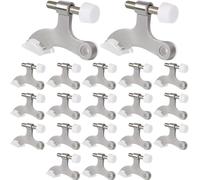 Ujjdwiurgh Paquet de 20 Butées de Porte à Charnière, Butée de Porte Brossée en Satin, Butée de Porte à Charnière Robuste et Réglable avec Embouts de Pare-Chocs en Caoutchouc