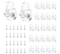 Ujjdwiurgh Paquet de 25 Clips de pour Miroir, Cintres Ronds pour Miroir Mural, Kit de Clips de Retenue pour Verre, Clips de pour Miroir Transparents