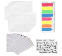 Ujjdwiurgh Paquet de 27 Ensembles de Reliures de Poche A6 Reliure A6 Poches à Fermeture éClair Feuilles de Budget de DéPenses ÉTiquettes D'Enveloppes de TréSorerie Autocollants Page