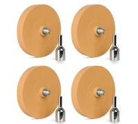 Ujjdwiurgh Paquet de 4 Effaceurs de Décalcomanies de Roue de 3,5 Pouces, Dissolvant D'Adhésif de Roue de Gomme avec Adaptateur, Roue de Gomme en Caoutchouc pour Perceuse