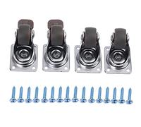 Ujjdwiurgh Paquet de 4 Roulettes de 1 Pouce à Profil Bas Roulettes Roulette Pivotante en Caoutchouc Doux avec Plaque SupéRieure à 360 DegréS, Capacité Totale 100 Lb(2 avec Freins et 2 Sans)