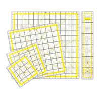 Ujjdwiurgh Paquet de 5 Règles de Couture Carrées pour Quilting - Règle de Coupe de Tissu Acrylique avec Marquages Visibles