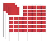 Ujjdwiurgh Paquet de 50 Drapeaux de Marquage, Drapeaux de Cour Rouge 15x4x5 Pouces, Drapeaux de Marqueur, Marqueurs de Drapeaux de Pelouse, Drapeaux D'Irrigation, Drapeaux de Paysage