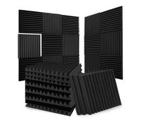 Ujjdwiurgh Paquet de 52 Panneaux de Mousse Acoustique Panneaux Muraux Insonorisés 1 X 12 X 12 Pouces Panneaux de Mousse Insonorisés pour Murs