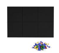 Ujjdwiurgh Paquet de 6 Carreaux Muraux Polyvalents en Feutre Noir, Substitut Du Panneau de Liège, Comprend 50 Punaises pour Affichage Mural