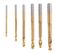 Ujjdwiurgh Paquet de 6 MèChes TorsadéEs HSS RevêTues de Titane, MèChes à Coupe LatéRale DenteléE de 3 à 8 Mm, Outils de Travail Du Bois pour Trous en Plastique et MéTal