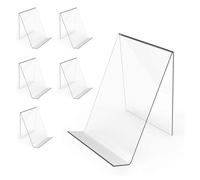 Ujjdwiurgh Paquet de 6 Supports de Livre en Acrylique, Chevalet D'Affichage de Livre Transparent, Support de Support de Livre en Acrylique pour Afficher des Bandes Dessinées, des Albums