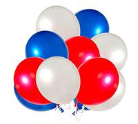 Ujjdwiurgh Paquet De 60 Ballons Rouges Blancs Et Bleus 12 Pouces Ballons De FêTe En Latex DéCoration De FêTe Parfaite Pour Toutes Les Occasions