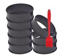 Ujjdwiurgh Paquet de 8 Anneaux à Muffins Anglais en Acier Inoxydable, Anneaux à Crumpets de 4 Pouces, Moule à Pâtisserie Antiadhésif, Anneaux à Œufs pour Frire Les Œufs