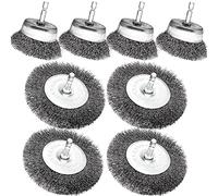 Ujjdwiurgh Paquet de 8 Brosses MéTalliques pour Perceuse, Brosses MéTalliques DriIl 3 Pouces,Ensemble de Brosses MéTalliques Hexagonales 1/4 Pouces pour Nettoyer la Rouille, Brosse MéTallique