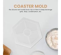 Ujjdwiurgh Paquet de 8 Moules à Dessous de Verre Hexagonaux en Silicone Moule en RéSine de Silicone, Moules éPoxy pour CouléE avec RéSine, BéTon, Ciment