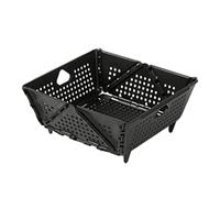 Ujjdwiurgh Passoire Pliable en Plastique - Panier de Vidange Pliable avec Pieds de Repos - Passoire Alimentaire de Cuisine - Peu Encombrant, Facile à Utiliser, Noir