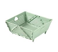 Ujjdwiurgh Passoire Pliable en Plastique - Panier de Vidange Pliable avec Pieds de Repos - Passoire Alimentaire de Cuisine - Gain de Place Facile à Utiliser Vert
