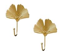 Ujjdwiurgh Patères Dorées, Support Suspendu pour Clé, Feuilles Décoratives, Crochets Métalliques, Crochets Muraux, Cintre, Facile à Utiliser, Environ 11,5 X 9 cm