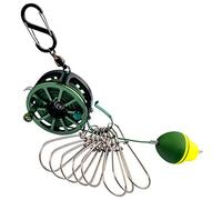 Ujjdwiurgh PêChe Stringer Boucle de Verrouillage de PêChe en Acier Inoxydable avec Bobine Serrures de Poissons Vivants Corde RéTractable avec Mousqueton à Flotteur