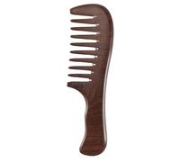 Ujjdwiurgh Peigne à dents larges en bois de santal pour cheveux bouclés - Portable - Outil de massage des cheveux épais
