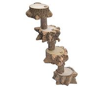 Ujjdwiurgh Perchoir à oiseaux pour perruches - Cage en bois naturel - Perchoir plat pour oiseaux de taille moyenne