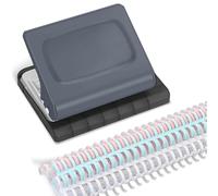 Ujjdwiurgh Perforatrice de planification - 10 trous avec 10 anneaux de reliure multicolores, 30 trous sur A4, 20 A5 - Gris