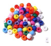 Ujjdwiurgh Perles de en Vrac Adaptées pour le Bricolage, la Fabrication de, les Bracelets Kandi 6x9mm Environ 1800 Pièces de Couleur Foncée