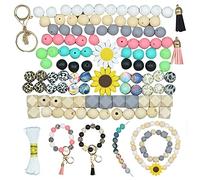 Ujjdwiurgh Perles en silicone pour la fabrication de porte-clés, perles assorties de 15 mm pour loisirs créatifs, colliers, bracelets, bijoux