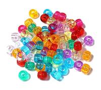 Ujjdwiurgh Perles Kandi en Vrac Perles de en Vrac Fit pour le Bricolage Artisanat Fabrication de Bracelets Kandi 6x9mm Environ 1800Pcs Transparent
