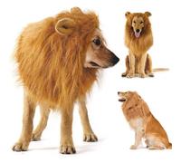 Ujjdwiurgh Perruque de lion réaliste pour chien de taille moyenne à grande + oreilles pour animaux domestiques mignon 1 pièce C