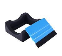 Ujjdwiurgh Petit porte-gobelet en silicone noir et bleu pour loisirs créatifs, porte-gobelet avec fente intégrée et raclette en feutre