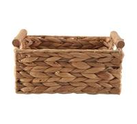 Ujjdwiurgh Petits paniers en osier pour organiser la salle de bain, paniers de rangement en jacinthe pour le rangement, panier de rangement en osier avec poignée en bois