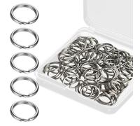 Ujjdwiurgh Petits Porte-Clés Fendus de 1,27 Cm, Doubles Boucles Argentées, Mini Porte-Clés en Métal pour Porte-Clés, Voiture, Fabrication de, Bricolage, 100 Pièces