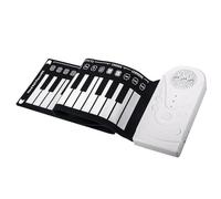 Ujjdwiurgh Piano Roulé à la Main à 49 Touches avec Haut-Parleur, Piano Portable Pliable pour Enfants, Instrument D'Enseignement Du Piano pour Débutant, Blanc