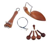 Ujjdwiurgh Pièces de Rechange pour Violon 4/4, Broches D'Accordage, Plaque de Traction, Cordes de Queue, Mentonnière, Vis, de Cordes de Violon de Réglage Fin