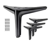 Ujjdwiurgh Pieds de meubles modernes en métal pour armoire, canapé, table, chaise, lit, commode, armoire (noir)