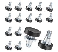 Ujjdwiurgh Pieds de nivellement filetés de 6,35 mm, 16 niveleurs de meubles avec écrous en T, pieds de meubles réglables filetés à visser