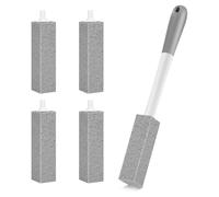 Ujjdwiurgh Pierre de la Chapelure des Toilettes avec Un Nettoyeur de Cuvette de Toilette en Pierre de Pierre à Poignée Extra-Longue avec 1 Poignée de Nettoyage pour Les Toilettes de Nettoyage