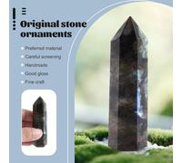 Ujjdwiurgh Pierre de Lune Colonne de Cristal Naturel Labradorite Quartz ObéLisque Colonne de Cristal Point Pierre de GuéRison DéCor à 7-8 Cm