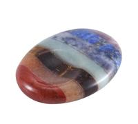 Ujjdwiurgh Pierre de Souci Du Pouce des 7 Chakras pour le Soulagement Du Stress et de L'Anxiété, Cristaux de Thérapie de Poche de Méditation, Pierres de Massage Naturelles