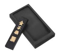 Ujjdwiurgh Pierre D'Encre de Calligraphie Chinoise de 4 Pouces avec Bâton D'Encre, Plateau de Pierre D'Encre Rectangulaire pour la Pratique de la Calligraphie Traditionnelle