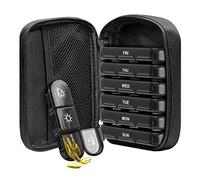 Ujjdwiurgh Pilulier Hebdomadaire 3 Fois un Jour BoîTe à Pilules de Voyage Portable 7 Jours avec Sac en Toile pour Vitamines MéDecine