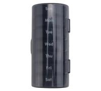 Ujjdwiurgh Pilulier quotidien (deux fois par jour) - Pilulier hebdomadaire AM/PM, organisateur de médicaments rond, 7 jours (boîte noire)