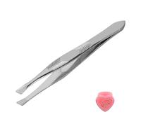 Ujjdwiurgh Pince à épiler argentée en acier inoxydable de 8,9 cm de long pour sourcils