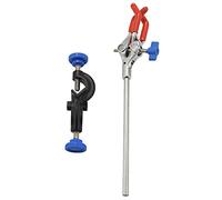 Ujjdwiurgh Pince de laboratoire à 3 griffes avec tête revêtue de caoutchouc et clip de support de laboratoire noir