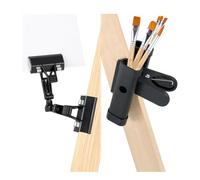 Ujjdwiurgh Pinces à papier pliables et réglables pour pinceaux, chevalet, pinceau, avec support de copie rotatif pour support de pinceau