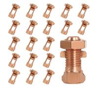 Ujjdwiurgh Pinces de Mise à la Terre en Cuivre 20PCS Connecteurs à Boulon Fendu TJ-16, Liaison à la Terre, Bornes de Câble Adaptées pour Fils Nus de 6AWG/7AWG/8AWG