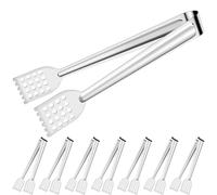 Ujjdwiurgh Pinces de Service Pinces à Buffet, 8 Pièces Pinces à Salade de 7 Pouces Serveur, Pinces de Cuisson en Acier Inoxydable 304 Pinces à Barbecue Pinces à Gâteau à Pain