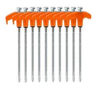 Ujjdwiurgh Piquets d'ancrage à vis M8, piquets de tente en acier au carbone de 25 cm pour camping en plein air, clous de sol à visser pour une installation sûre